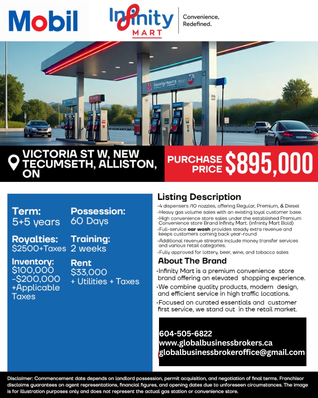 PRIME GAS STATION + INFINITY MART – TURNKEY OPPORTUNITY 